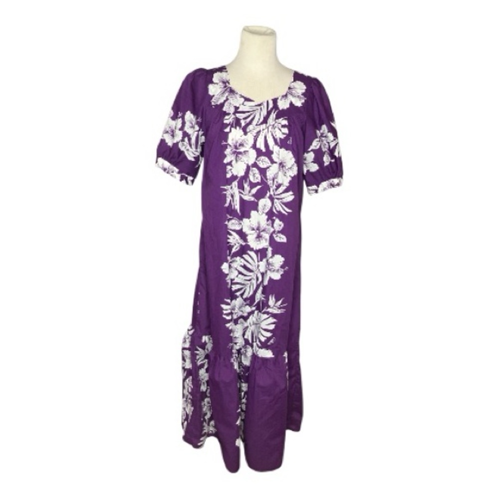 Royal Creations Hawaiian Maxi Muumuu Dress Floral Tropical Luau Resort Sz Small